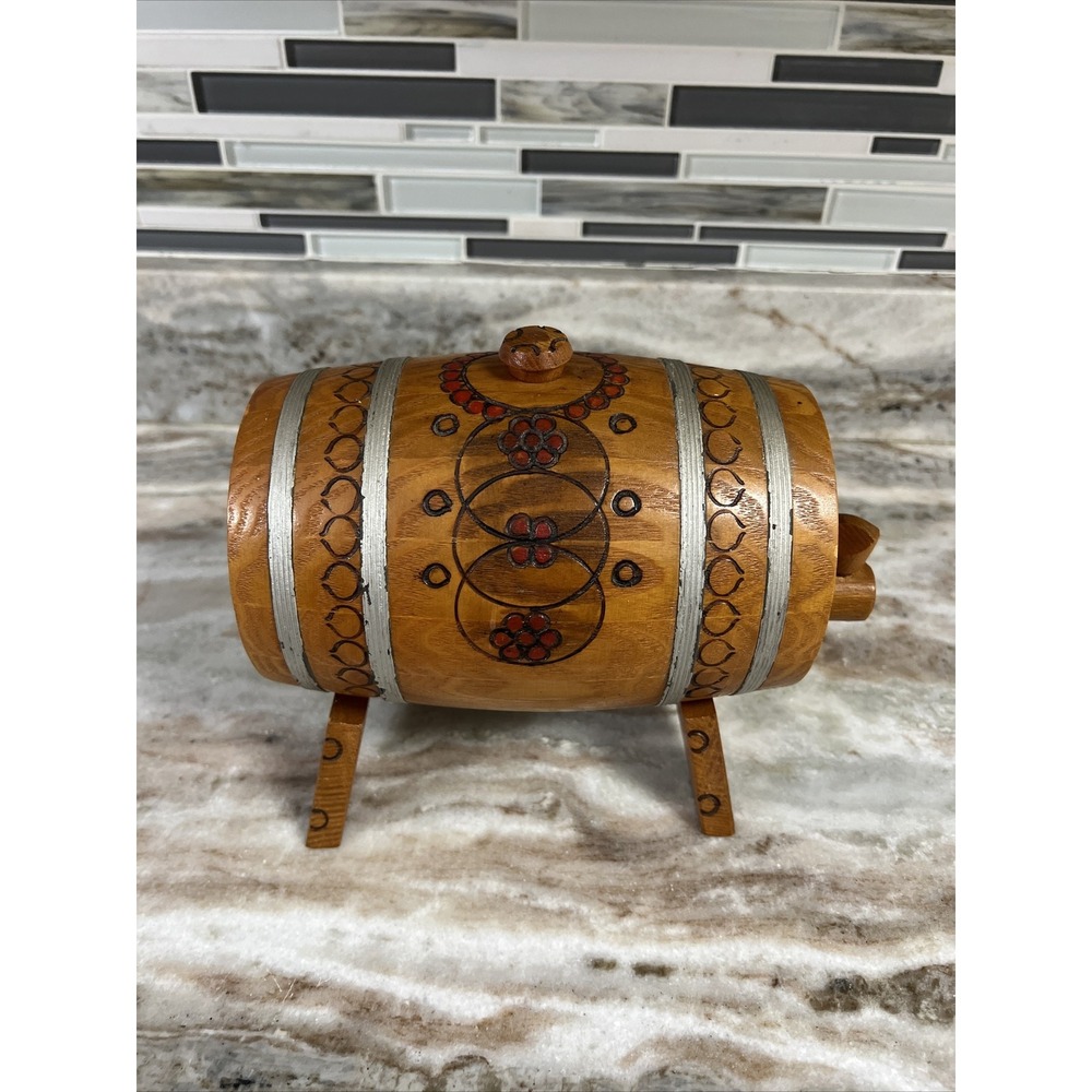 Vintage‎ Polish Whiskey/Beer Barrel Keg With Tap, Plug & Stand - Read Desc!